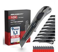 HASKYY Lot Pro 10 Cutters + 100 Lames SK5 18mm - Kit Professionnel Complet avec Quick-Change
