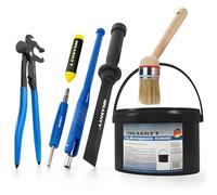 HASKYY Pâte de Montage Pneus Noire 5 kg - Kit de Montage Pneus avec Démonte-Obus, Tire-Valve, Pince d’Équilibrage pour Masses Adhésives et à Frapper & Craie Grasse