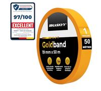 HASKYY Ruban de masquage pour peinture 19mm x 50m - 1x Rouleaux ruban adhésif crêpe pour travaux de peinture et de rénovation Intérieur et Extérieur, Résistant Aux UV - pour peindre vernir rénover