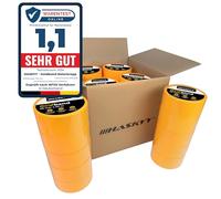 HASKYY Ruban de masquage pour peinture 50mm x 50m - 20x Rouleaux ruban adhésif crêpe pour travaux de peinture et de rénovation Intérieur et Extérieur, Résistant Aux UV - pour peindre vernir rénover