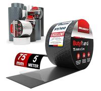 HASKYY Ruban d'étanchéité en butyle 75mm x 5m Adhésif Bande en Étanche en caoutchouc butyle en aluminium - Imperméables de Réparation - résistant au vieillissement, à la corrosion et aux UV - Noir