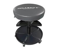 Haskyy Tabouret d'atelier réglable en hauteur avec 5 roulettes et 2 plateaux de rangement Ø 38, 5 cm Hauteur 390 à 520 mm