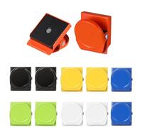 HASLED 12 Pièces Pinces Aimantées, Clips Magnétiques 31 mm pour Frigo et Tableau Blanc, 6 Couleurs - Agrafes Aimant Métal pour Papiers, Photos, Notes
