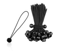 HASLED 20 Pièces Tendeur Élastique pour Bâche 30cm - tendeur Elastique Boule tendeurs Noirs avec Boule | Sandow pour Bache | avec Boules de Fixation Noir - pour Tentes, Bannières, Stores