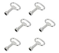 HASLED Clés Carrées, Clé du Compteur de Gaz 8mm - Lot de 6 Pièces - Alliage Zinc Cle Carre - Purge Radiateurs et Robinets - 8x8mm