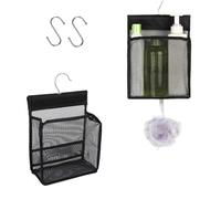 HASLED Panier à Pince à Linge Extérieur - Lot de 2 avec Crochets S - Noir - Organisateur pour Linge, Salle de Bain et Extérieur