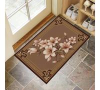 HASLEFND Apis de Chambre Doux Bordure à Motif de lys, Tapis de Salon Fleurs Chinoises Antidérapant Lavable en Machine Decor 60 x 90 cm, Moquette pour Salle de séjour Enfant Salle de Jeu