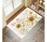 HASLEFND Apis de Chambre Doux Imprimé Tournesol, Tapis de Salon Fleurs aquarelles Antidérapant Lavable en Machine Decor 40 x 60 cm, Moquette pour Salle de séjour Enfant Salle de Jeu