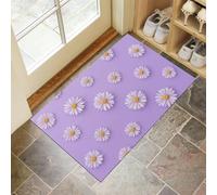HASLEFND Apis de Chambre Doux Marguerites Blanches, Tapis de Salon Fleurs 3D Simples Antidérapant Lavable en Machine Decor 50 x 80 cm, Moquette pour Salle de séjour Chambre d'enfant Salle de Jeu