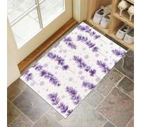 HASLEFND Fleurs élégantes grappes de Fleurs de Lavande Paillassons antidérapants Tapis de Sol imperméable à l’Eau Tapis de Moquette - 50 x 80 cm - Violet