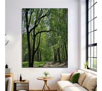 HASLEFND Tableau Décoration Murale Vert 30 x 40 cm - Affiche Bois d'été Sans Cadre pour Salon, Chambre, Salle de Bain - Toile Déco Naturalisme Maison