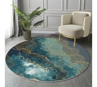 HASLEFND Tapis Rond 120cm, Tapis Thème des rêves Motif Hexagonal Lavable en Machine pour Salon - Antidérapant Moquette Et Guérisseur pour Salle À Manger Chambre Nurserie, Rose