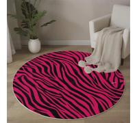 HASLEFND Tapis Rond Animaux de la lignée Chic Lavable en Machine
