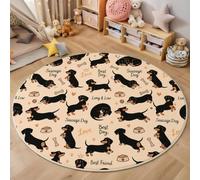 HASLEFND Tapis Rond Illustrations d'animaux Chic Lavable en Machine