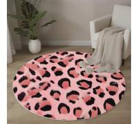 HASLEFND Tapis Rond Illustrations d'animaux Chic Lavable en Machine