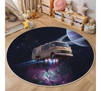 HASLEFND Univers Galaxie Tapis Rond pour Enfant