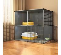 HASMI Cage pour Chat, Grande, Sécurisée, Pliable, Spacieuse, avec Roues, 2 Portes, Intérieur Extérieur, 75*39*73 cm, Blanc