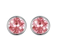 Hasnsofie Clous/Puces d'oreilles en Argent Sterling 925 avec Cristaux, Boucles d'oreilles Rondes hypoallergéniques pour Femmes Filles Hommes, Diamètre 8mm Choix de Différentes couleurs