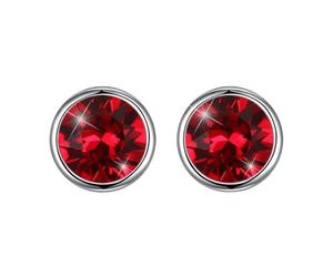 Hasnsofie Clous/Puces d'oreilles en Argent Sterling 925 avec Cristaux, Boucles d'oreilles Rondes hypoallergéniques pour Femmes Filles Hommes, Diamètre 8mm Choix de Différentes couleurs