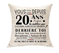 Hasodeo 20 Ans Cadeaux Originaux Housse de Coussin Décoration d'anniversaire pour 20 Ans Garçon Fille Fils Nièce Petite - Fille Cadeau d'anniversaire - Vous Été Aimé Depuis 20 Ans (20)