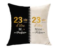 Hasodeo 23 Ans de Mariage Cadeau pour Mari Femme Idée Cadeau pour 23ème Anniversaire De Mariage Couples Famille Pote Amis Tante Oncle Sœur Frère Saint-Valentin Personnalisée Décoration 45 X 45 (23)