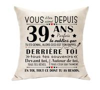 Hasodeo 39 Ans Cadeaux Original Décoration d'anniversaire pour 39 Ans Épouse Époux Tante Maman Papa Homme Femme Âge Cadeau d'anniversaire - Vous Été Aimé Depuis 39 Ans (39)