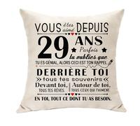 Hasodeo Cadeaux d'anniversaire pour Femmes de 29 Ans Vous Été Aimé Depuis 29 Ans Décoration d'anniversaire Housse de Coussin pour 29 Ans Épouse Mari Papa Maman Tante Oncle Amis (29)