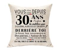 Hasodeo Original Cadeaux pour 30 Ans Femme Homme Anniversaire Cadeaux Housse de Coussin Vous Été Aimé Depuis pour 30 Ans Décoration pour Épouse Petite Amie Fiancee Cadeaux d'anniversaire (30)