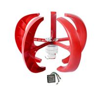 HASORVLUK Éolienne à Axe Vertical pour Lampadaires et Parcs 200W-12V | Démarrage à 2 m/s, style lanterne rouge et captation à 360° pour lampadaires, parcs et aménagements paysagers publics