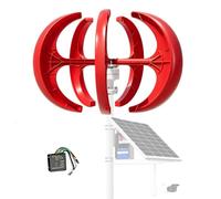 HASORVLUK Éolienne pour Batterie, Axe Vertical à 5 Pales 200W-24V | Contrôleur inclus pour recharge de batterie; mât non fourni; compatible avec supports de 50 ± 2 mm de diamètre