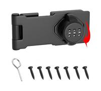 Hasp de Verrouillage en Métal,4,3in Moraillon de Verrouillage en Acier Inoxydable,Boucle pour Loquet Hasp,Serrure à Mot de Passe pour Armoire,Serrure à Code à 3 Chiffres pour Portes,Armoires