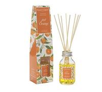 Hassett Green London Diffuseur de Parfum à Tiges Rattan Just Orange 100ml - Fragrance d'Intérieur Longue Durée - Idéal pour la Maison, Cadeau Élégant et Pratique avec 8 Tiges en Rotin