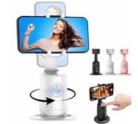 Hassignment Smart AI Facial Recognition Phone Tripod, Auto Face Tracking Tripods 360 Rotation, Rechargeable Smart Shooting Stand with Remote and Gesture Control, No App Needed (White, Only Gimbal)