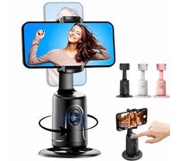 Hassignment Smart AI Facial Recognition Phone Tripod, Auto Face Tracking Tripods 360 Rotation, Rechargeable Smart Shooting Stand with Remote and Gesture Control, No App Needed (Black, Only Gimbal)