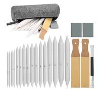 HASTHIP Kit d'outils de 22 crayons, 16 estompes pour croquis | Ombrage contrôlé, transitions de tonalité fluides, support de travail détaillé, correction de gomme, sac de rangement en
