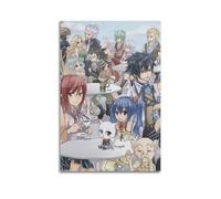 HASUEQWERURU Poster de dessin animé Fairy Tail - Décoration murale vintage - Impression sur toile pour salon, chambre à coucher - 20 x 30 cm - Style sans cadre