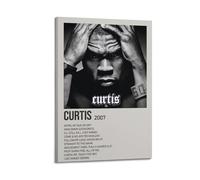 HASUEQWERURU Poster décoratif sur toile Curtis By 50 Cent - Décoration murale vintage - Pour salon, chambre à coucher - 30 x 45 cm - Avec cadre