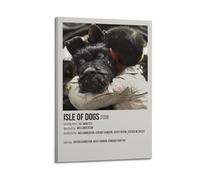HASUEQWERURU Poster décoratif sur toile de l'île des chiens - Décoration murale vintage - Pour salon, chambre à coucher - 60 x 90 cm - Style cadre