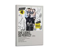 HASUEQWERURU Poster décoratif sur toile « She Looks So Perfect By 5 Seconds of Summer » - Décoration murale vintage - Pour salon, chambre à coucher - 60 x 90 cm - Style cadre