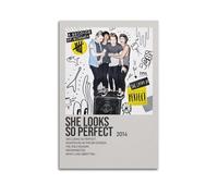 HASUEQWERURU Poster décoratif sur toile « She Looks So Perfect By 5 Seconds of Summer » - Décoration murale vintage - Pour salon, chambre à coucher - 50 x 75 cm - Style sans cadre