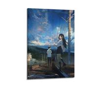 HASUEQWERURU Poster décoratif sur toile « The Tunnel to Summer The Exit of Goodbyes » - Décoration murale vintage - Décoration murale vintage - Pour salon, chambre à coucher - 60 x 90 cm - Avec cadre