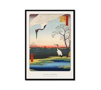 Hasui Kawase Poster Ohara Koson Impressions Katsushika Hokusai Vague japonaise Art mural sur toile Hiroshige Images pour décoration d'intérieur (SKU8,30 x 45,7 cm = (30 x 45 cm), cadre en métal noir)