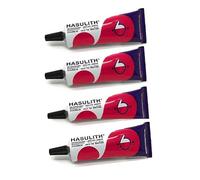 HASULITH Colle pour Bijoux - 30 ml | Spéciale Création & Réparation | Transparent, Résistante & Flexible | Idéale Strass, Métal, Perles, Textiles | Qualité Professionnelle | Lot de 4 tubes