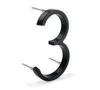 HASWARE 5 Pouce (12cm) NuméRo De Maison Flottant: Chiffres De Porte Modernes - Signalisation Pour Le Bureau De Poste De Rue (Noir AméLioré, 3)