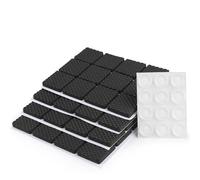 HASWARE Coussinets de Meubles en Feutre - 60 pièces Protège - sols en Feutre Autocollant pour Pieds de Chaise pour protéger Les parquets, Pieds de Tables (Noir, 4/5" 60 Pack Carré)