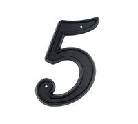 HASWARE Numéro de maison de 5,5 pouces (139mm) Numéros de porte modernes Numéros d'adresse du domicile de la rue, plastique ABS noir (5)