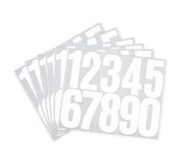 HASWARE Numéros de boîte aux lettres : 6 feuilles d'autocollants numériques - imperméables et autocollants pour adresse, panneau, porte(3" Blanc 60 Pièces)