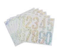 HASWARE Numéros de boîte aux lettres : 6 feuilles d'autocollants numériques - imperméables et autocollants pour adresse, panneau, porte(3" réfléchissant 60 pièces)