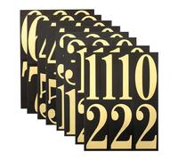 HASWARE Numéros de boîte aux lettres : 6 feuilles d'autocollants numériques - imperméables et autocollants pour adresse, panneau, porte(3" Or&Noir 52 pièces)