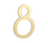 HASWARE Numéros de maison en laiton massif de 7,6 cm, numéros d'adresse modernes avec points adhésifs, sans perçage, autocollants pour maison, mur, boîte aux lettres, appartement (laiton, 8)